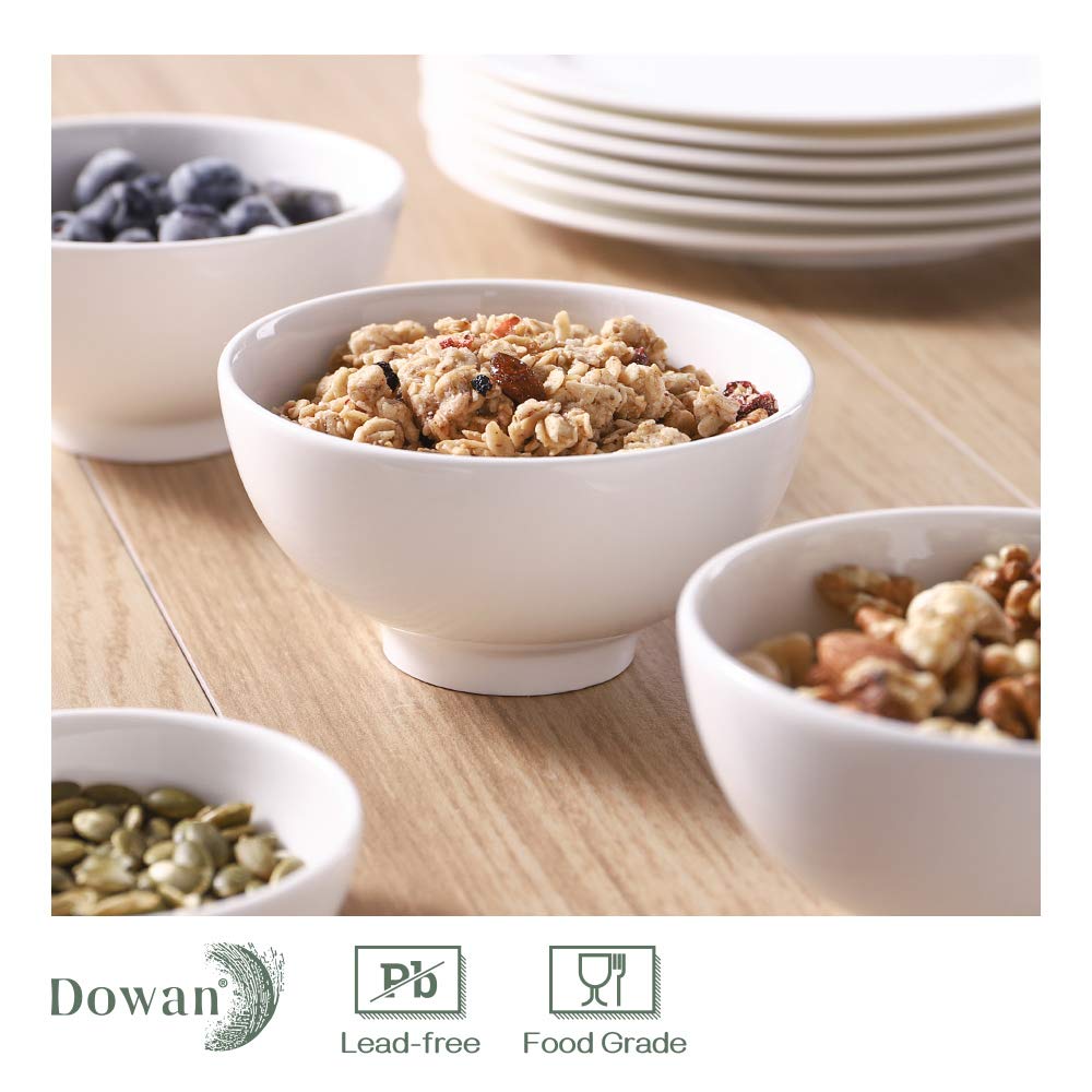 7" & 4.5" White Ceramic Bowls Set of 4 L8127
