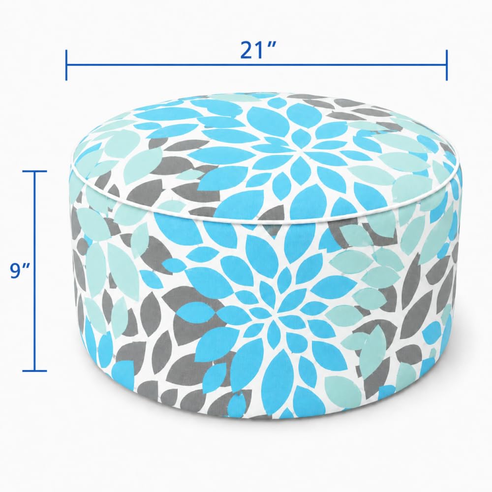 Inflatable Outdoor Ottoman 2 Pack Teal Grey V45348