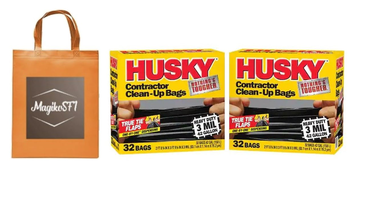 42-Gallon Contractor Clean-Up Trash Bags, 32-Count B646691