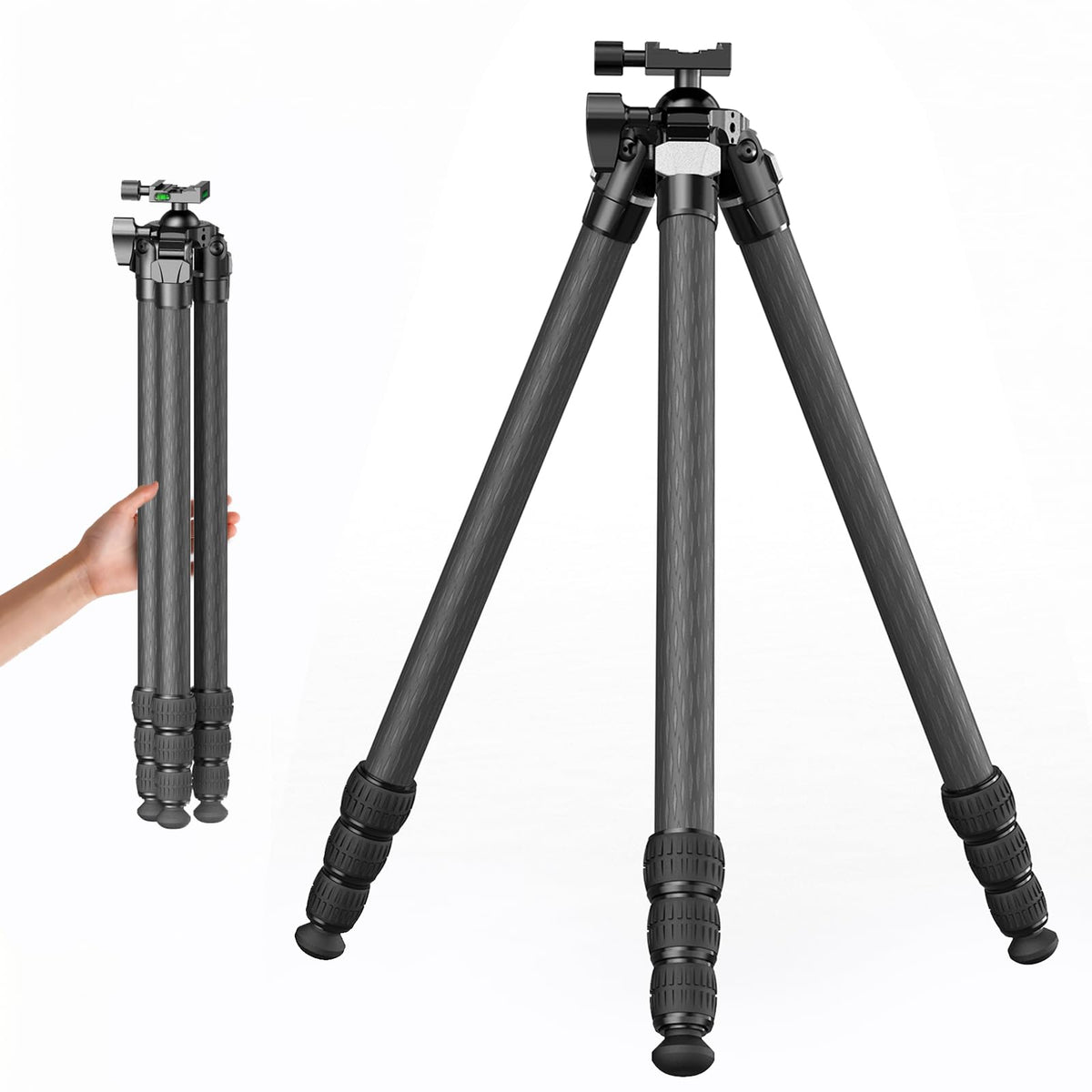 Carbon Fiber Hunting Tripod with Bubble Level and Ball Head C837836