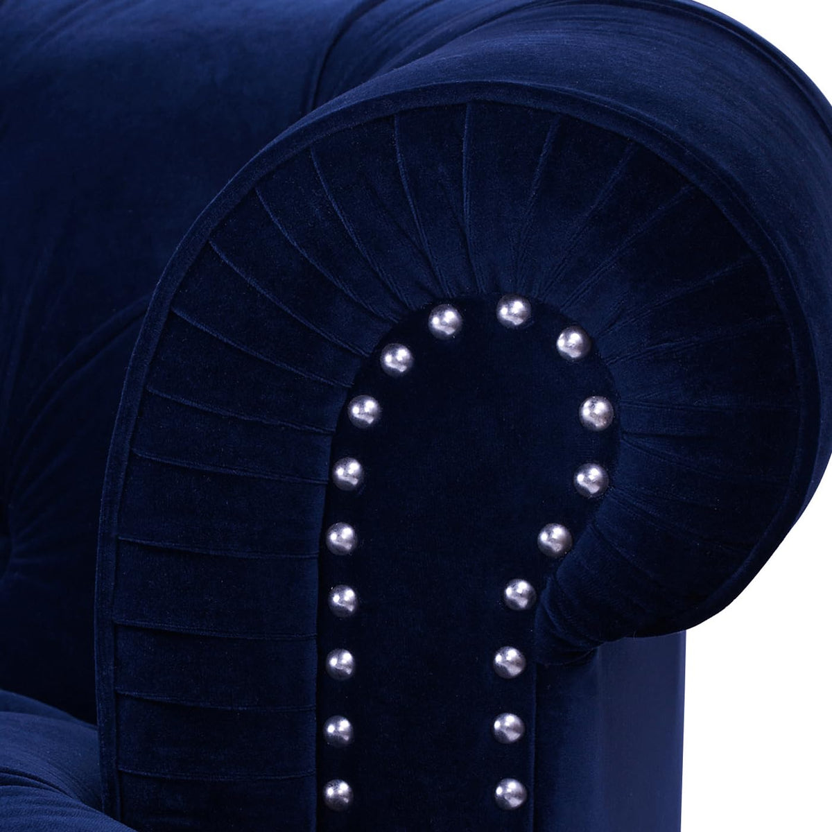 Navy Blue Velvet Tufted Sofa G759