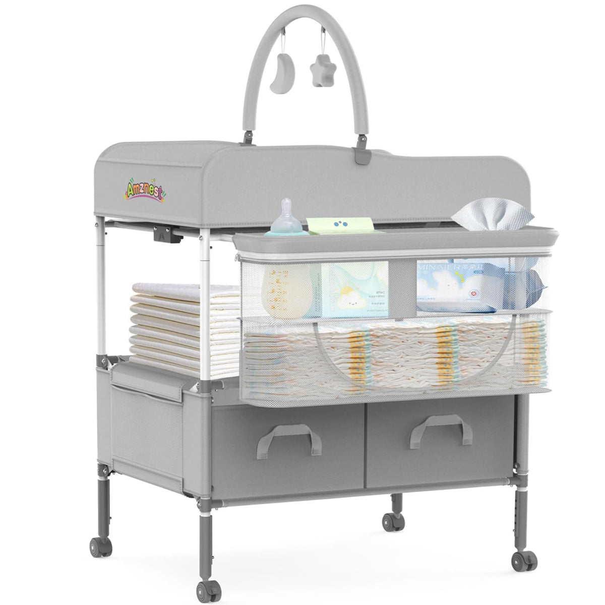 Portable Diaper Changing Station with Drawers N945072