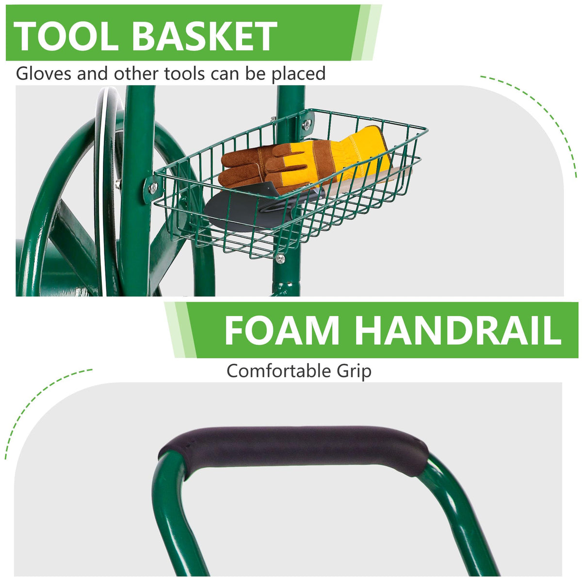 Garden Hose Reel Cart with 4 Wheels D6881