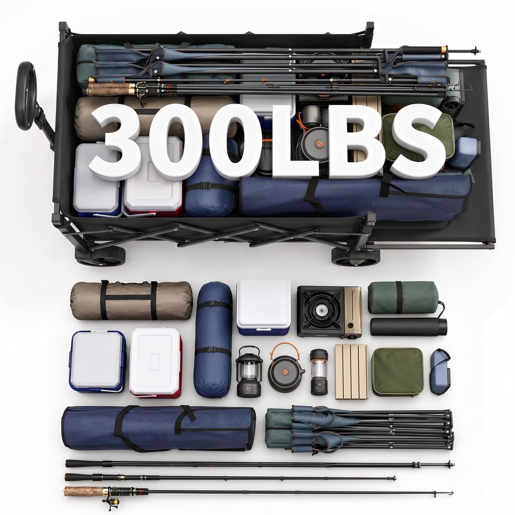 Collapsible Wagon with Tailgate, 300 lb Capacity R862058