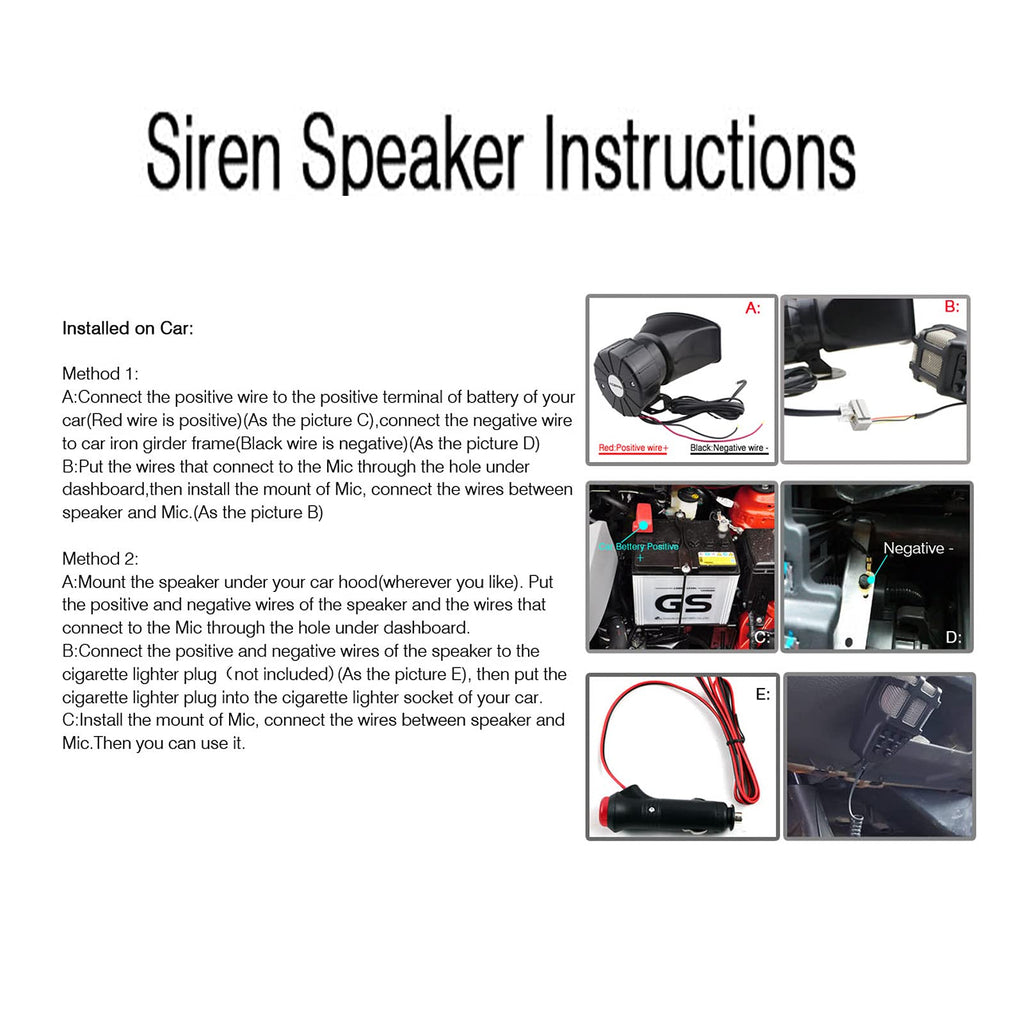 7 Tone 100W 12V Car Siren Horn with Microphone C25925
