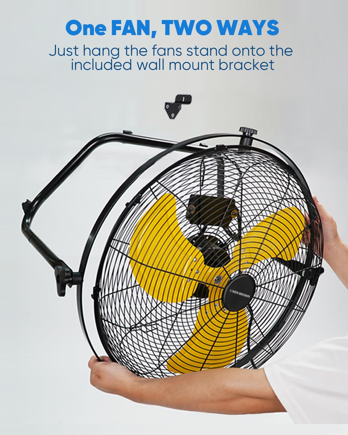 20 Inch Heavy Duty Industrial Metal Floor Fan with Dual 720° Rotation, 3 Speeds P537