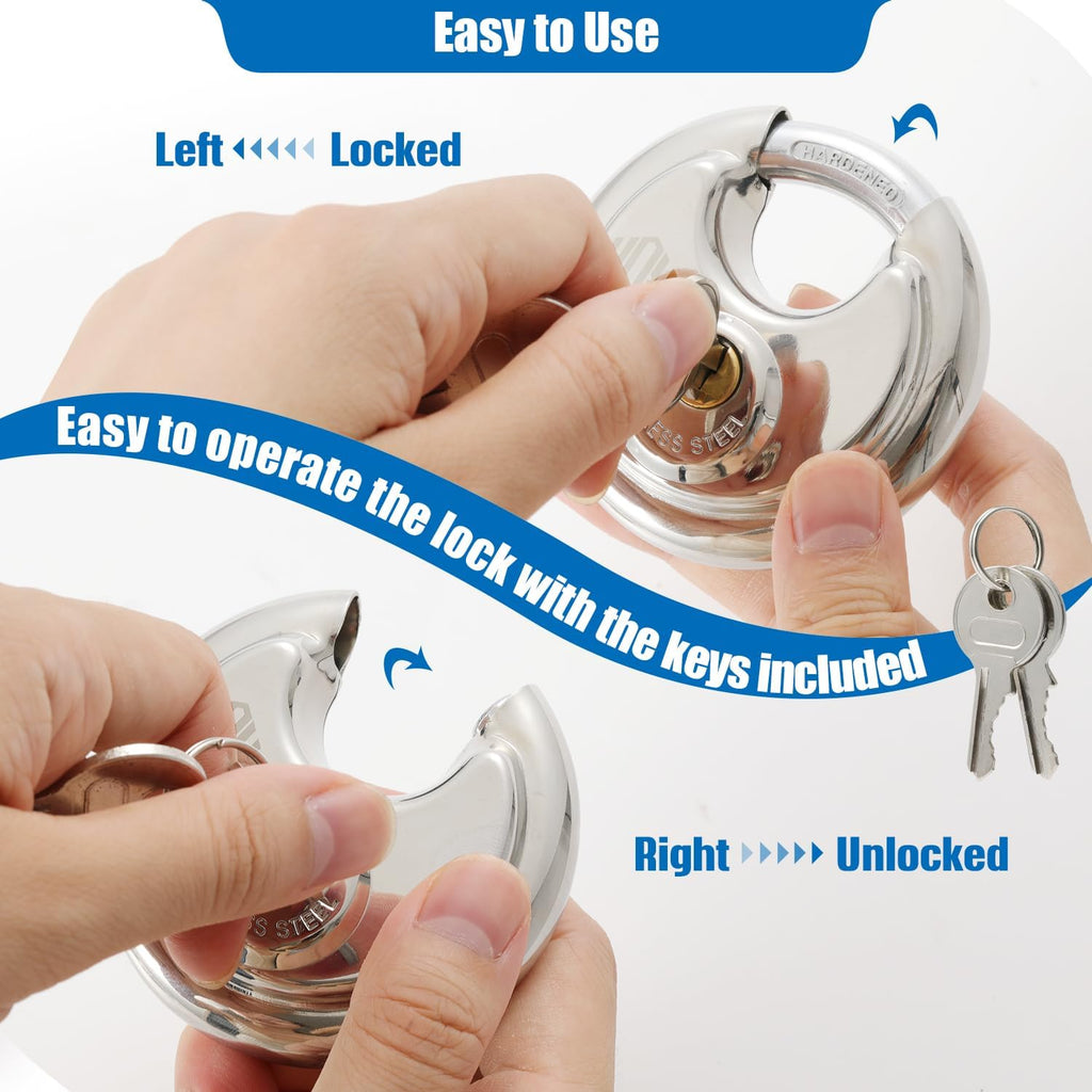 Keyed-Alike Disc Padlock 4-Pack D6071