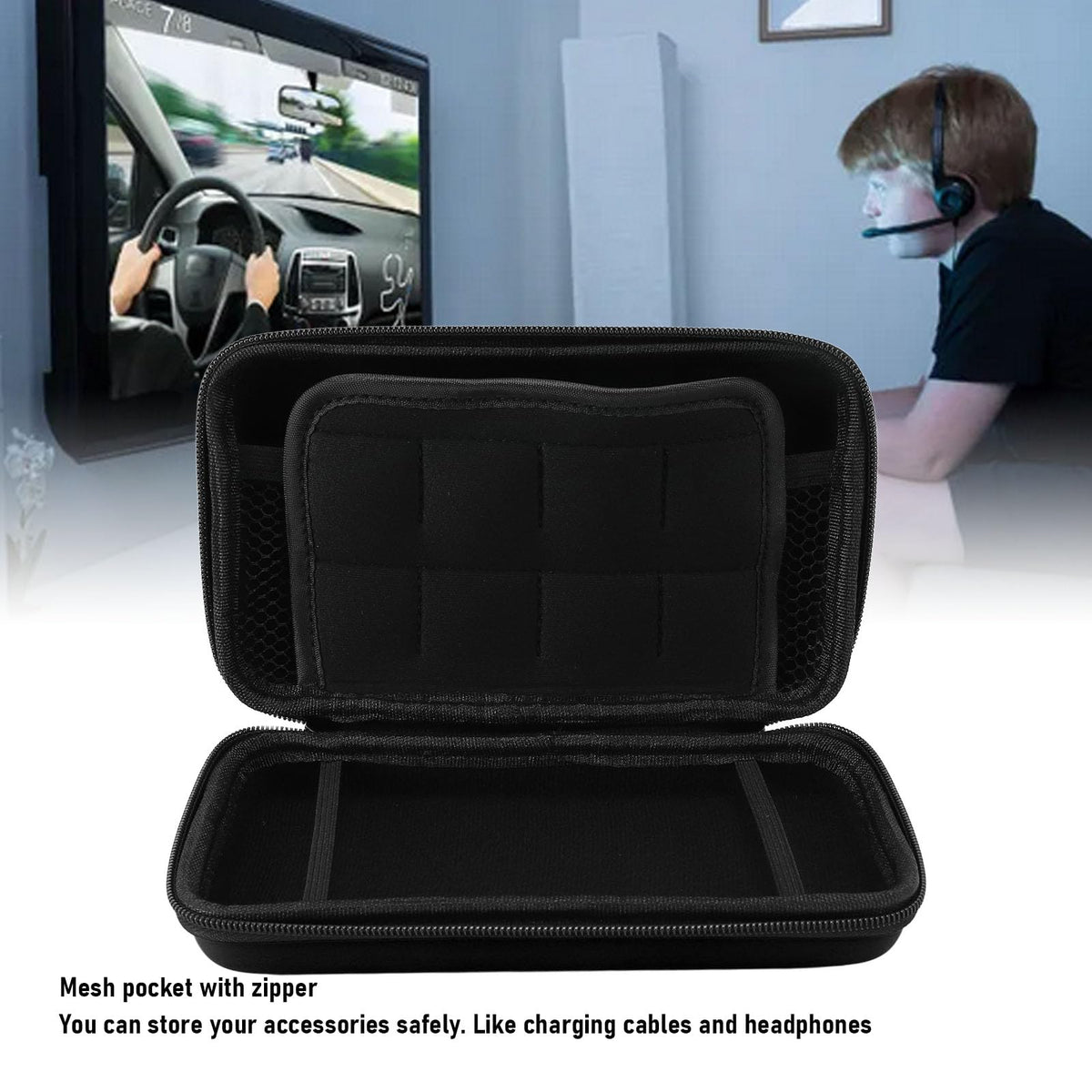 Black Hard Shell Carrying Case with 8 Game Slot J109680