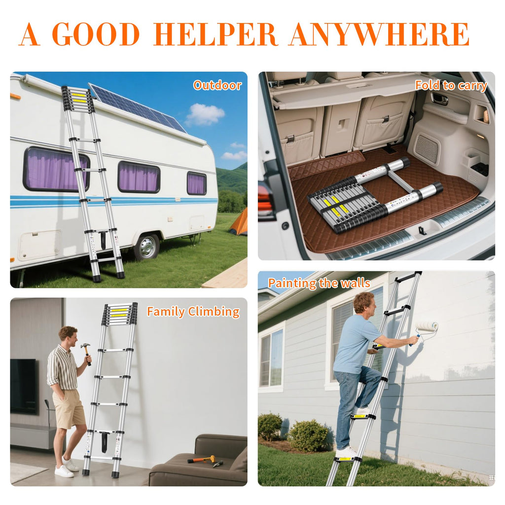 10.5FT Aluminum Telescoping Ladder T49297