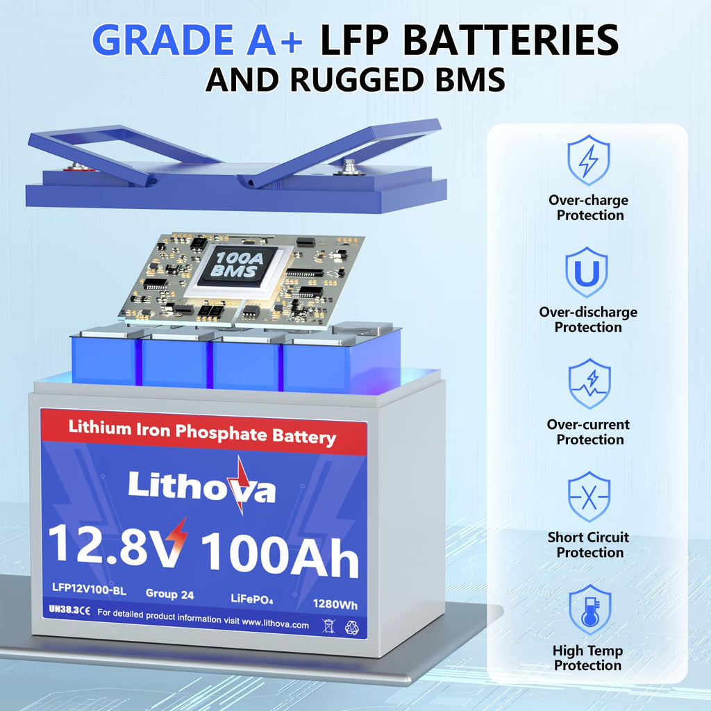 12V 100Ah LiFePO4 Deep Cycle Battery I300