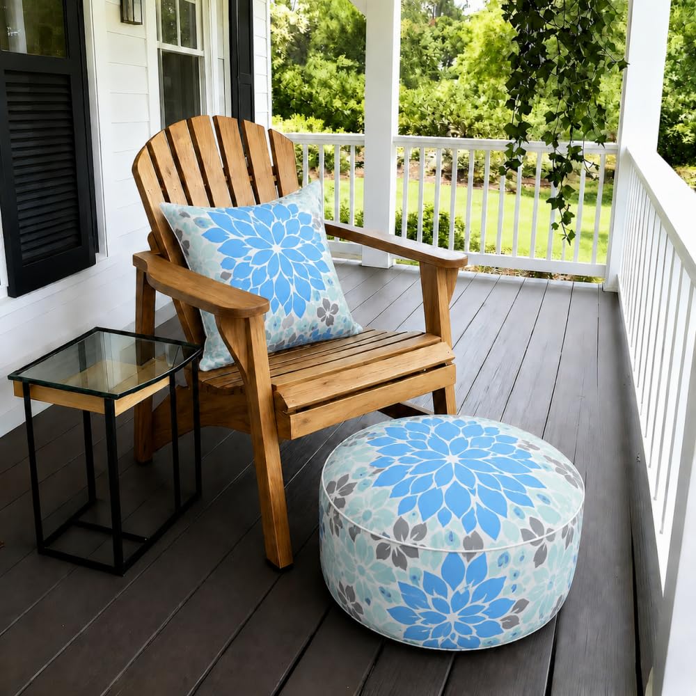Inflatable Outdoor Ottoman 2 Pack Teal Grey V45348