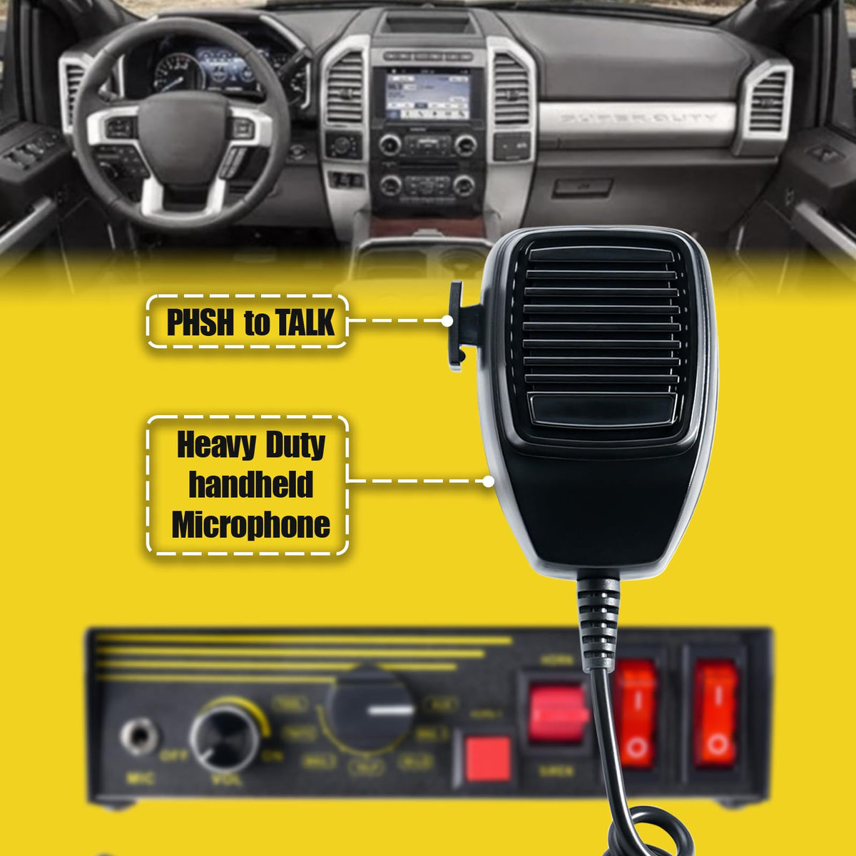 12V 400W 9 Tones Emergency Siren PA System with Microphone W71549