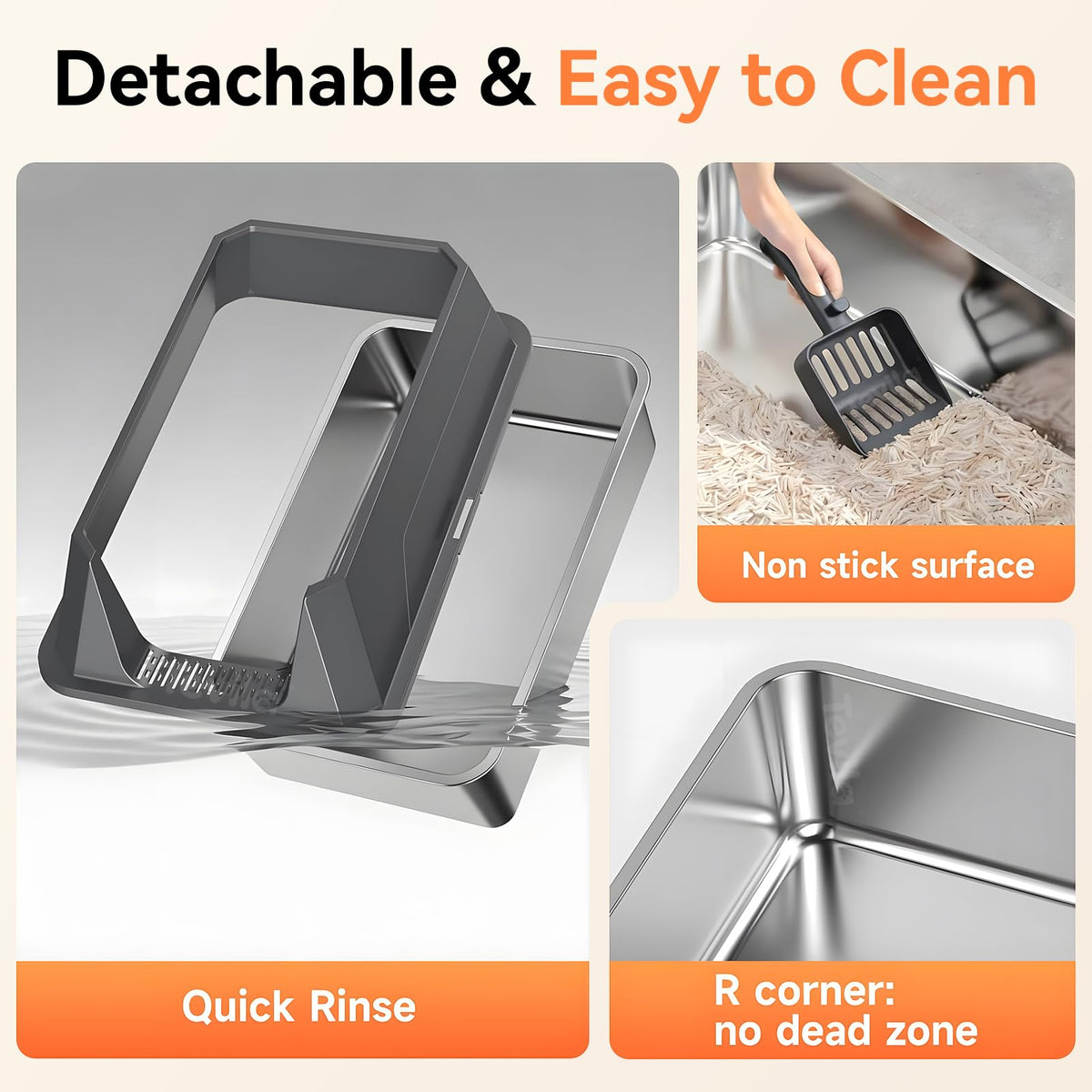 Stainless Steel Litter Box with Scoop A5599