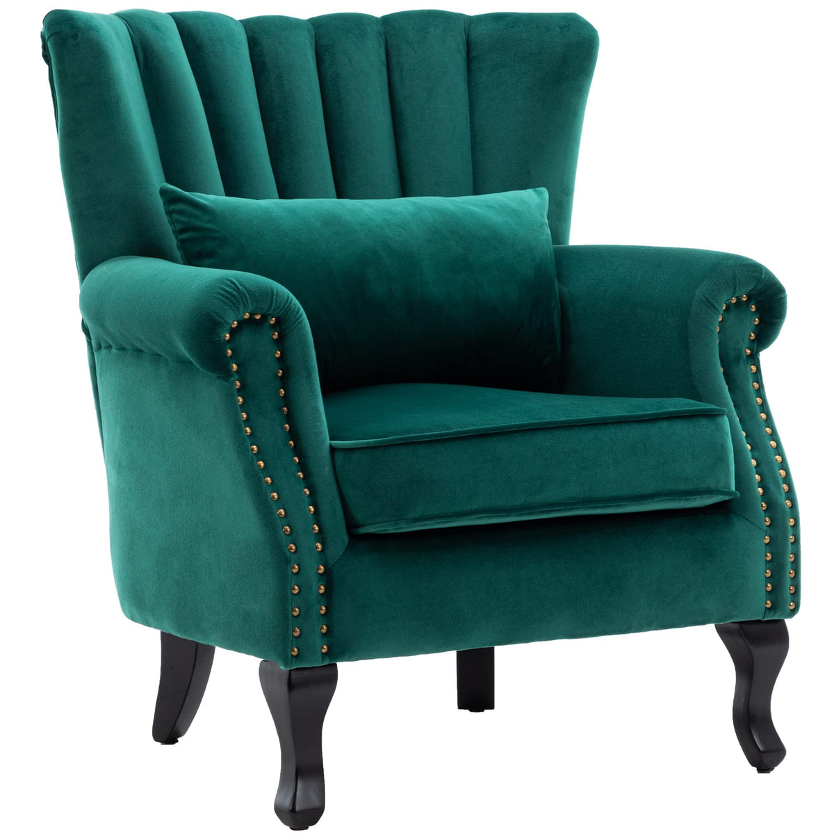Velvet Accent Chairs Set of 2 Green U315