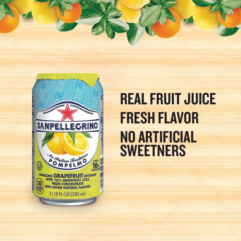 Italian Sparkling Grapefruit Beverage 24 Pack of 11.15 Fl Oz Cans E7248