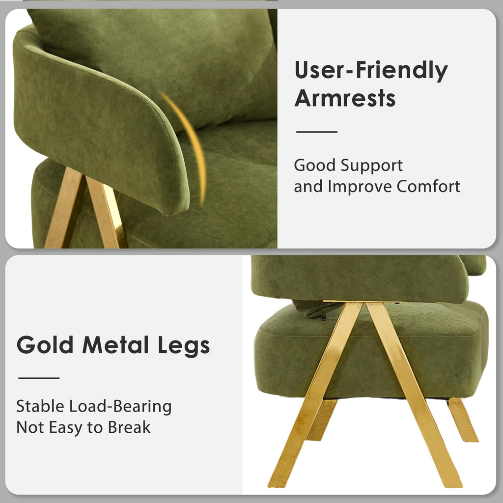 Green Velvet Accent Chairs Set of 2 X754351