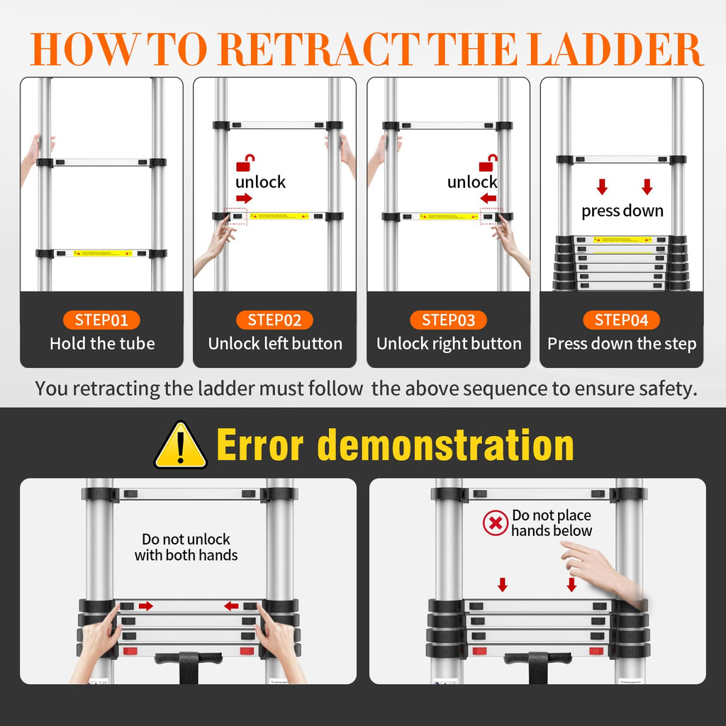 10.5FT Aluminum Telescoping Ladder T49297