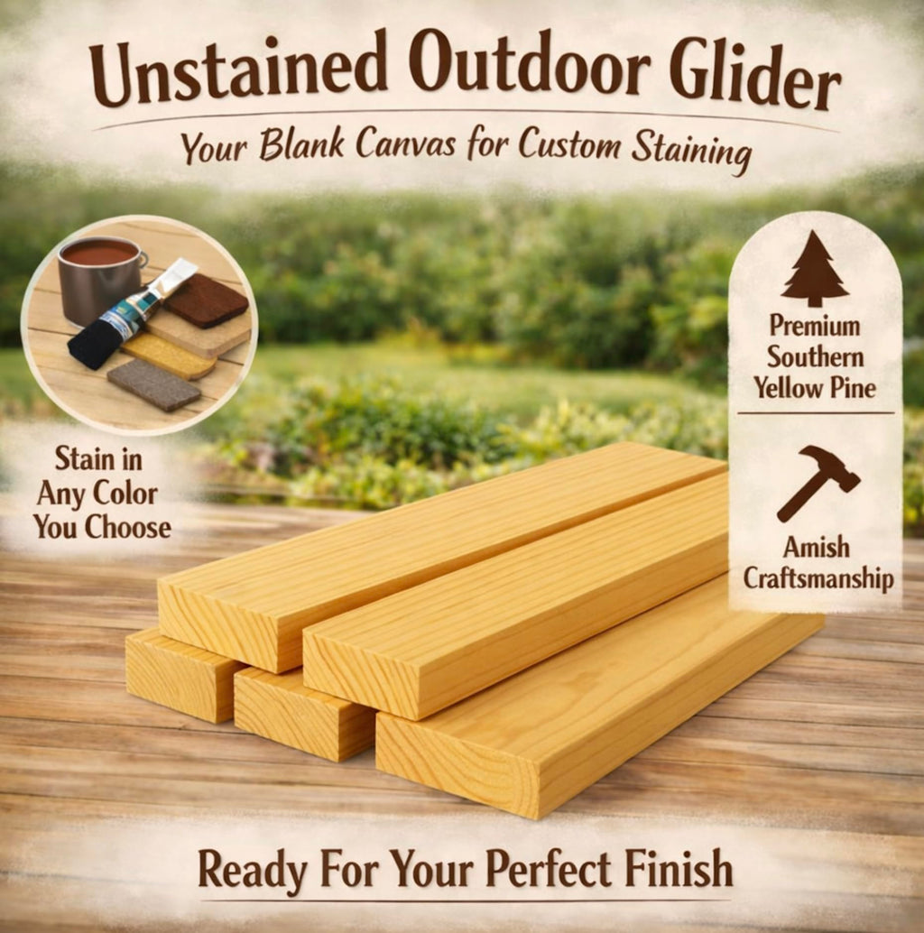 5 FT Natural Solid Pine Wood Glider Bench for 3 Person Z66871