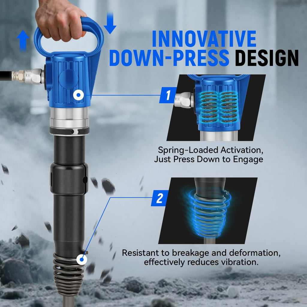 Pneumatic Hammer Shovel, 2 Heavy-Duty Air Chisels G3767