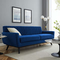 Navy Channel Tufted Performance Velvet Sofa W3830