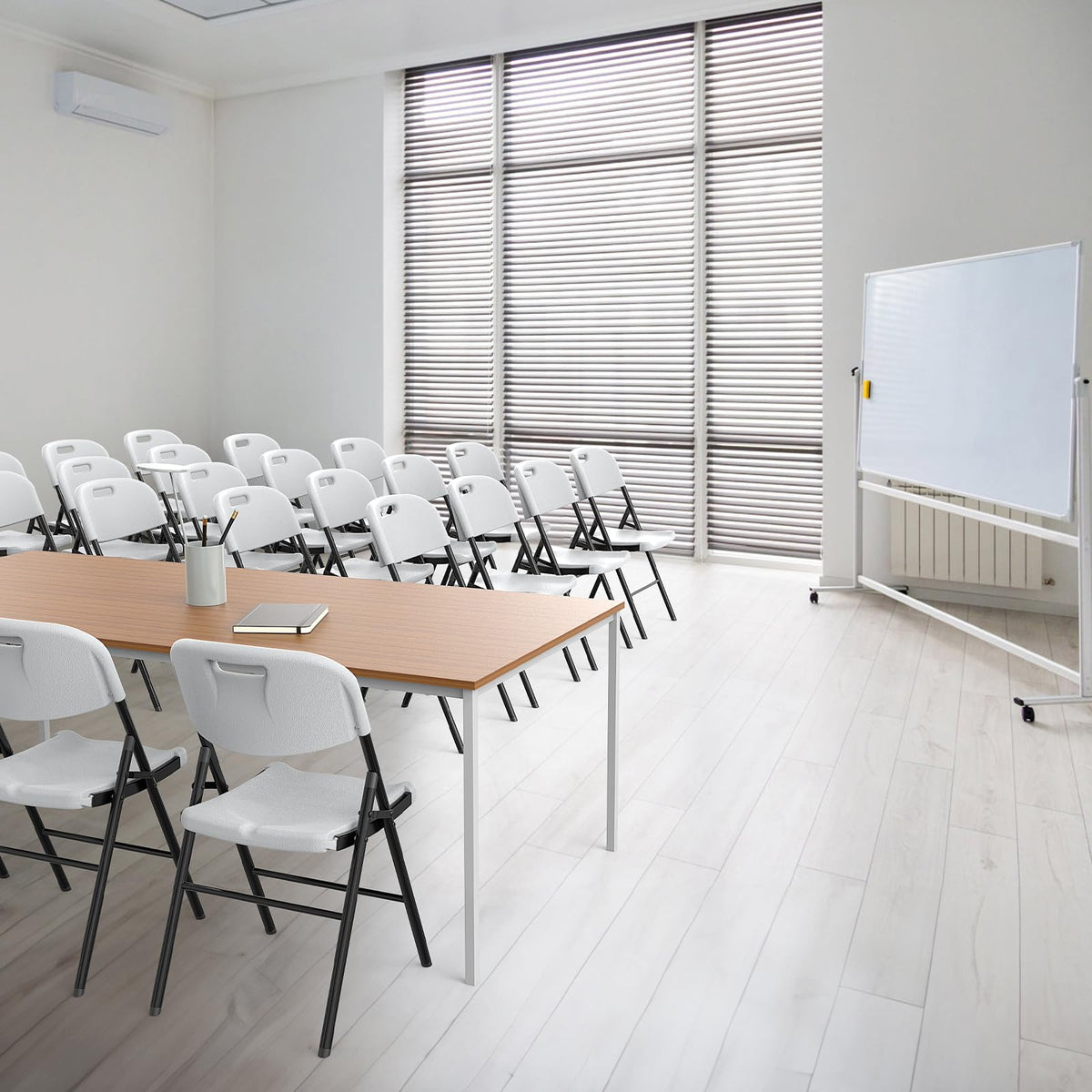 White 10 Pack HDPE Folding Chairs with Steel Frame M135908