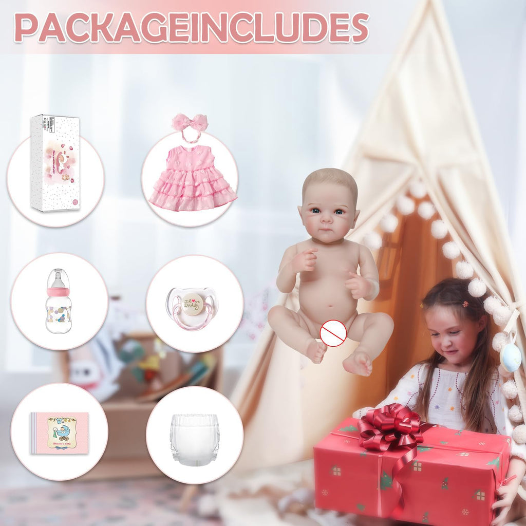 20 Inch Realistic Lifelike Newborn Baby Doll Girl with Vinyl Body S197
