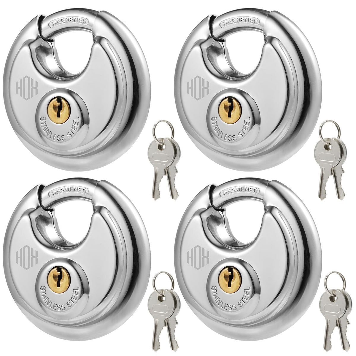 Keyed-Alike Disc Padlock 4-Pack D6071