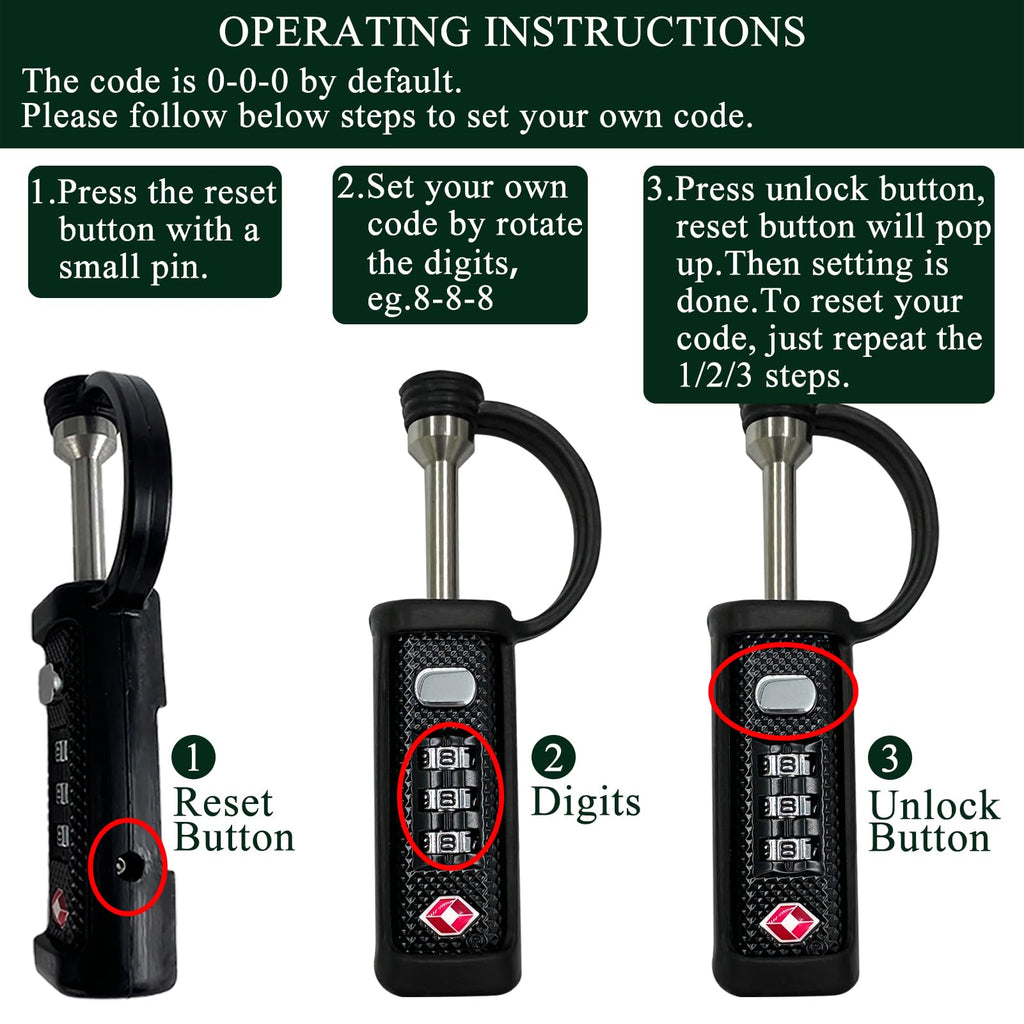 TSA Lock 3-Dial Combo Padlock 2 Pack F193