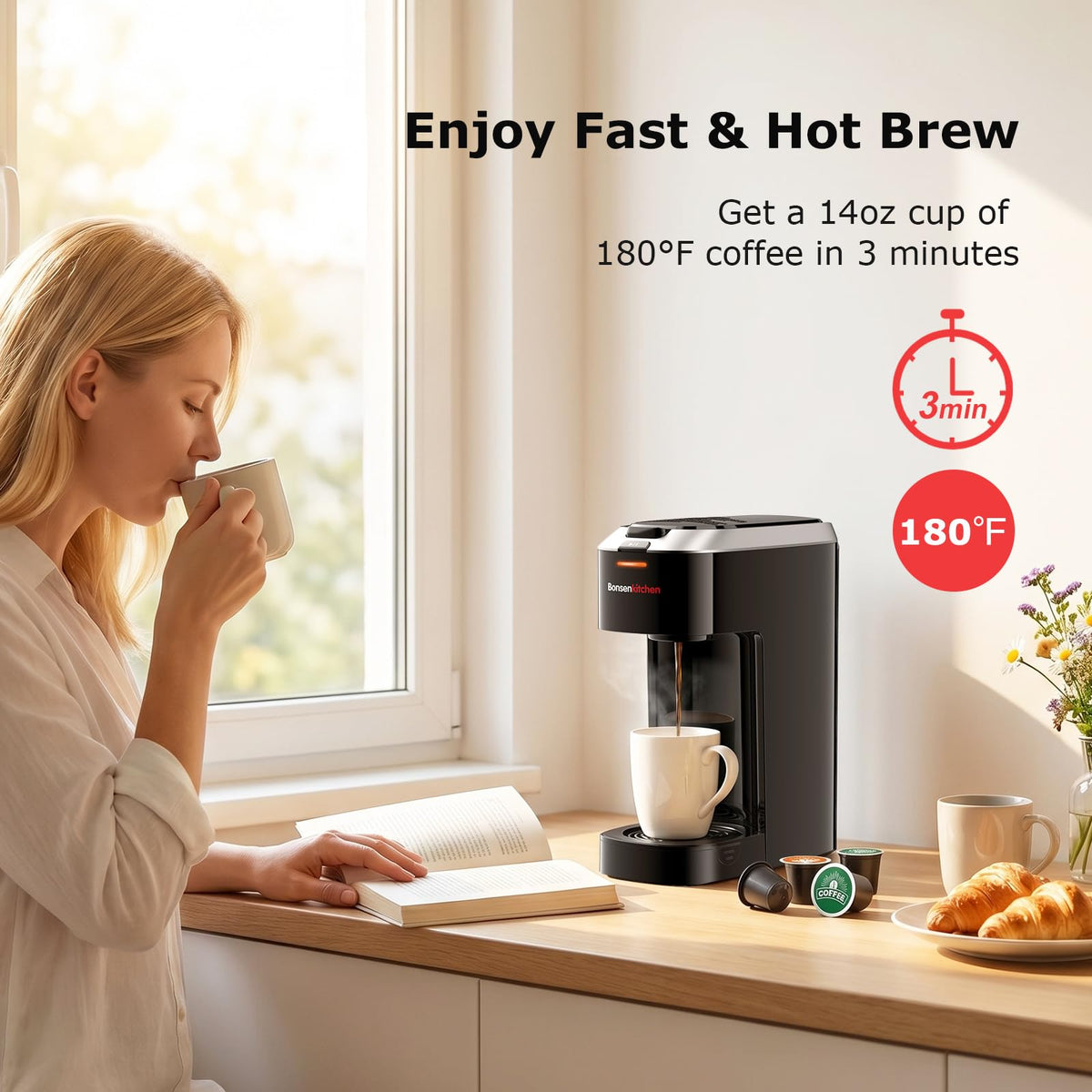 2-in-1 Single Serve Coffee Maker J229