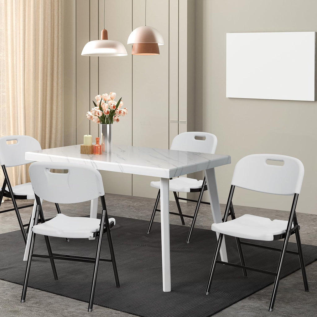 White 10 Pack HDPE Folding Chairs with Steel Frame M135908