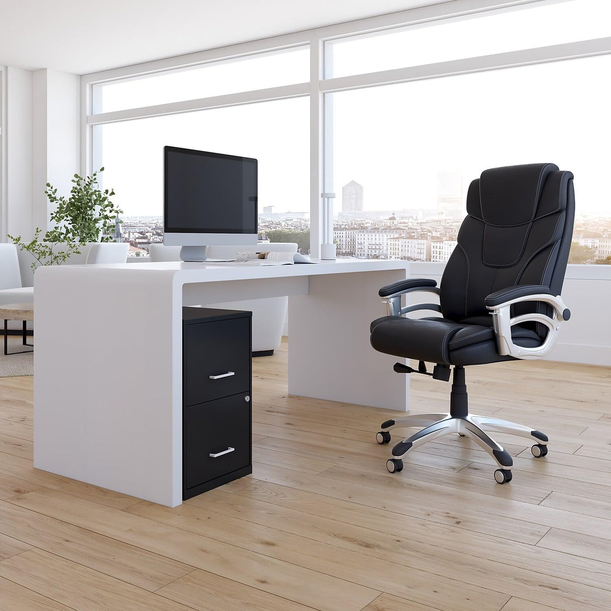 Black 2-Drawer Letter Size File Cabinet E95981