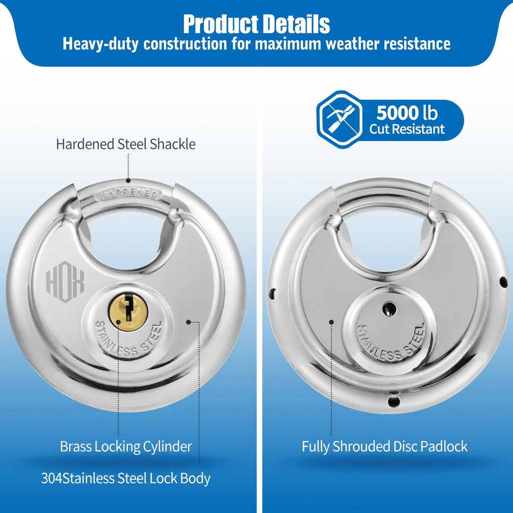 Keyed-Alike Disc Padlock 4-Pack D6071