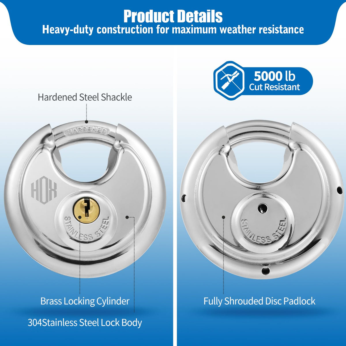 Keyed-Alike Disc Padlock 4-Pack D6071
