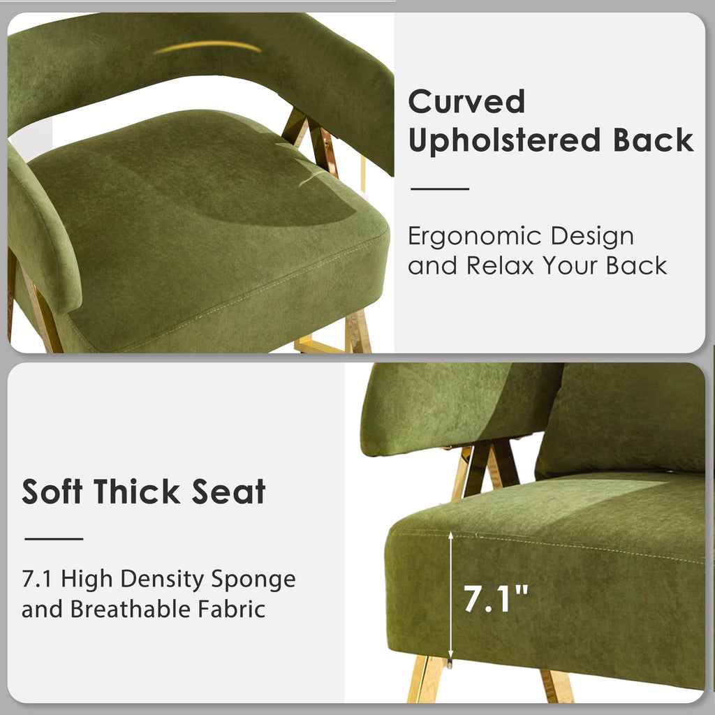 Green Velvet Accent Chairs Set of 2 X754351