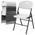 White 10 Pack HDPE Folding Chairs with Steel Frame M135908