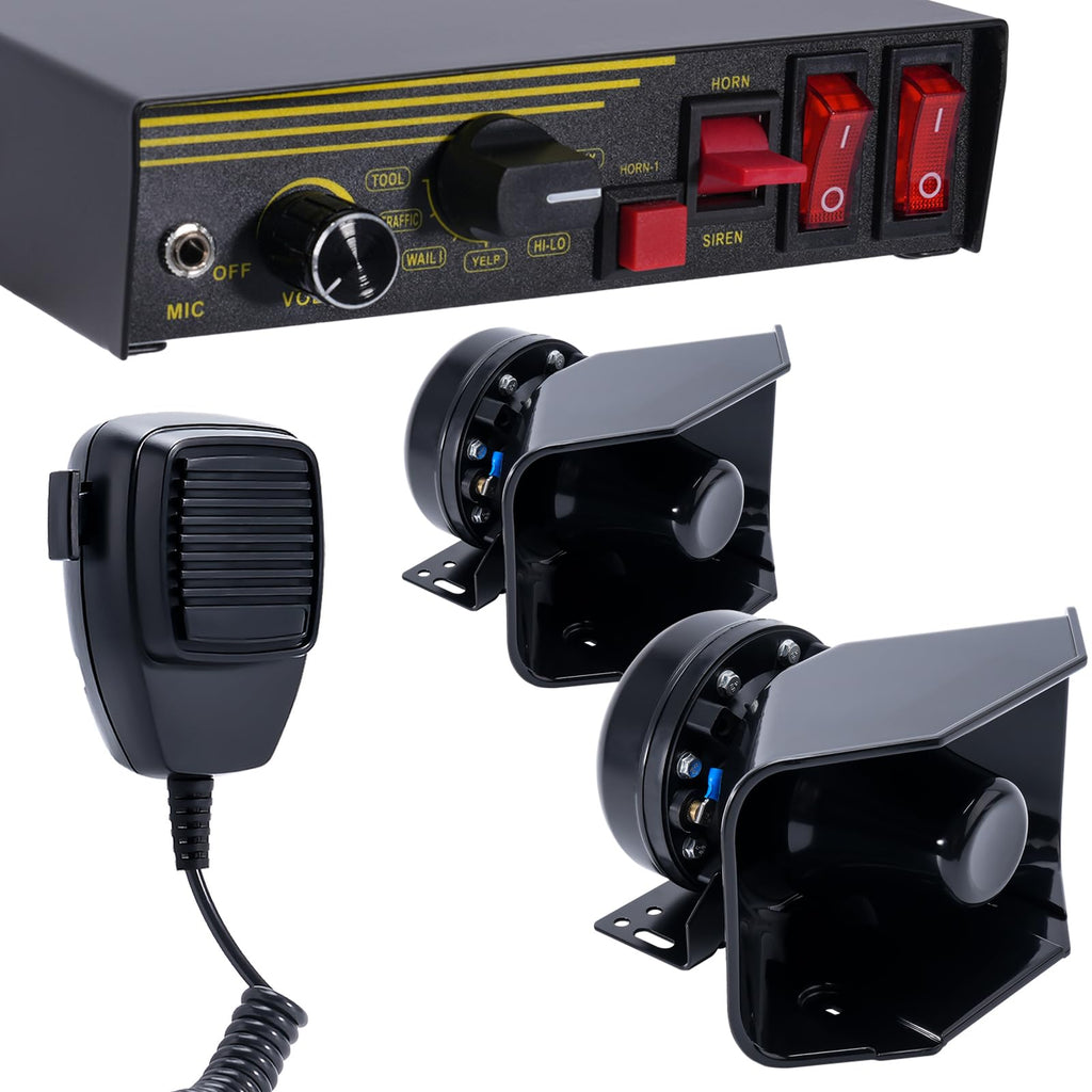 12V 400W 9 Tones Emergency Siren PA System with Microphone W71549