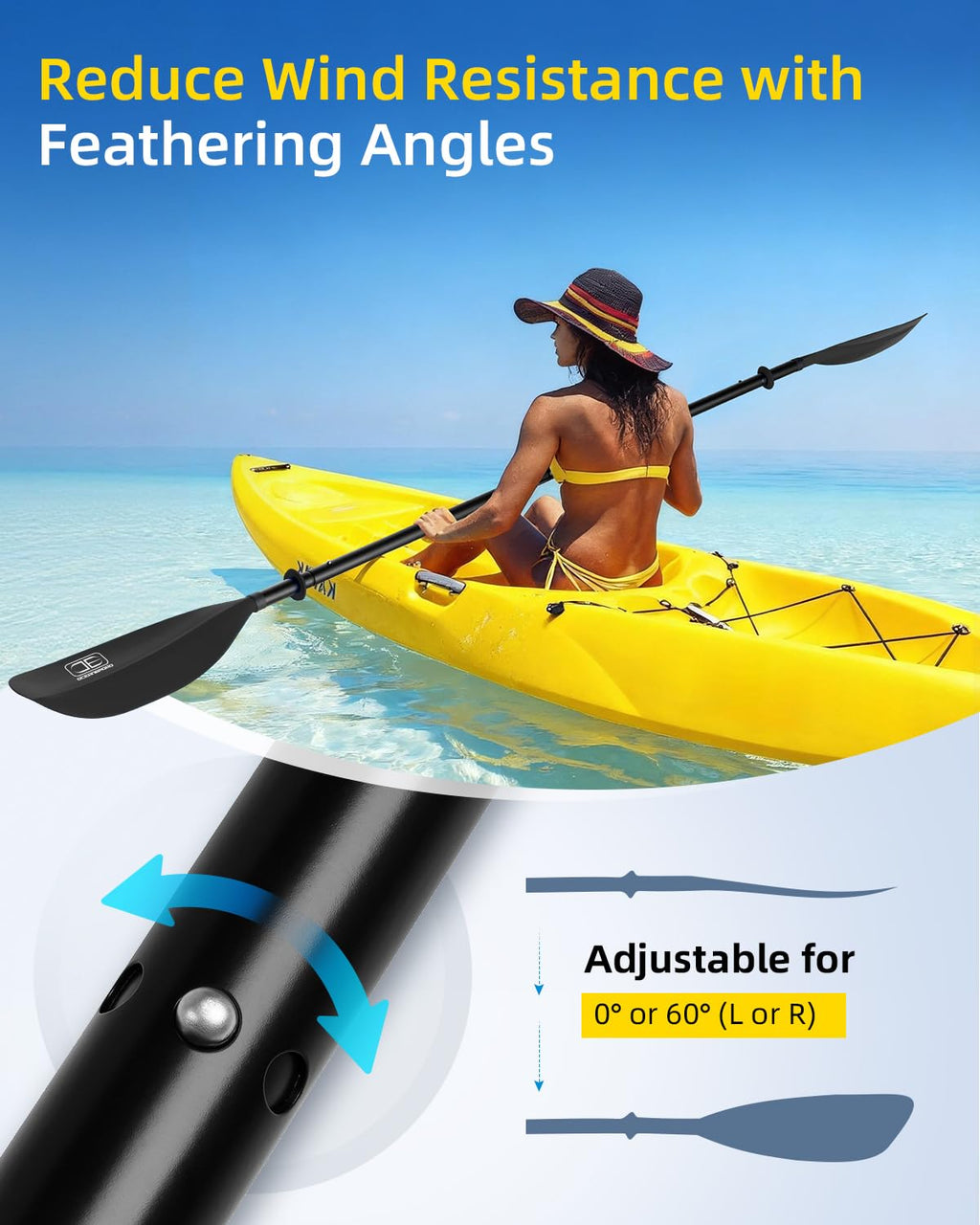 4 Piece Kayak Paddle Alloy Shaft F391198