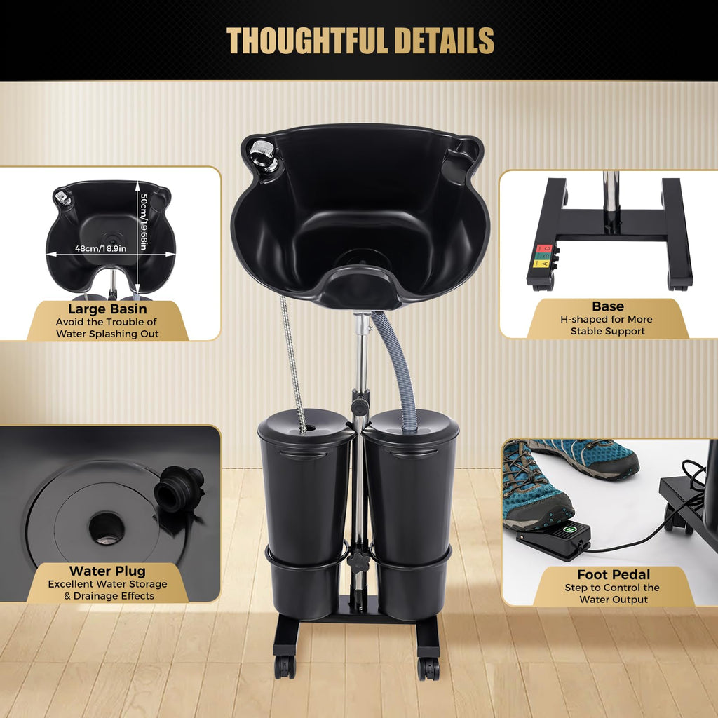 Portable Shampoo Bowl with Electric Pump E3387