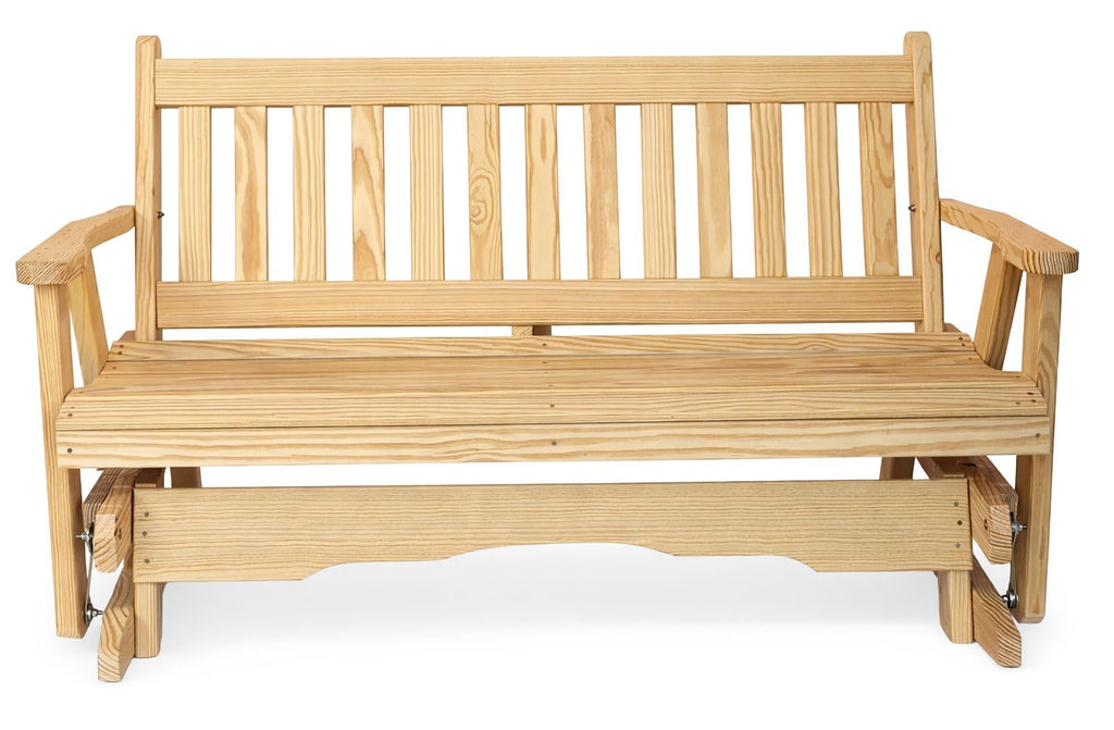 5 FT Natural Solid Pine Wood Glider Bench for 3 Person Z66871