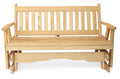 5 FT Natural Solid Pine Wood Glider Bench for 3 Person Z66871