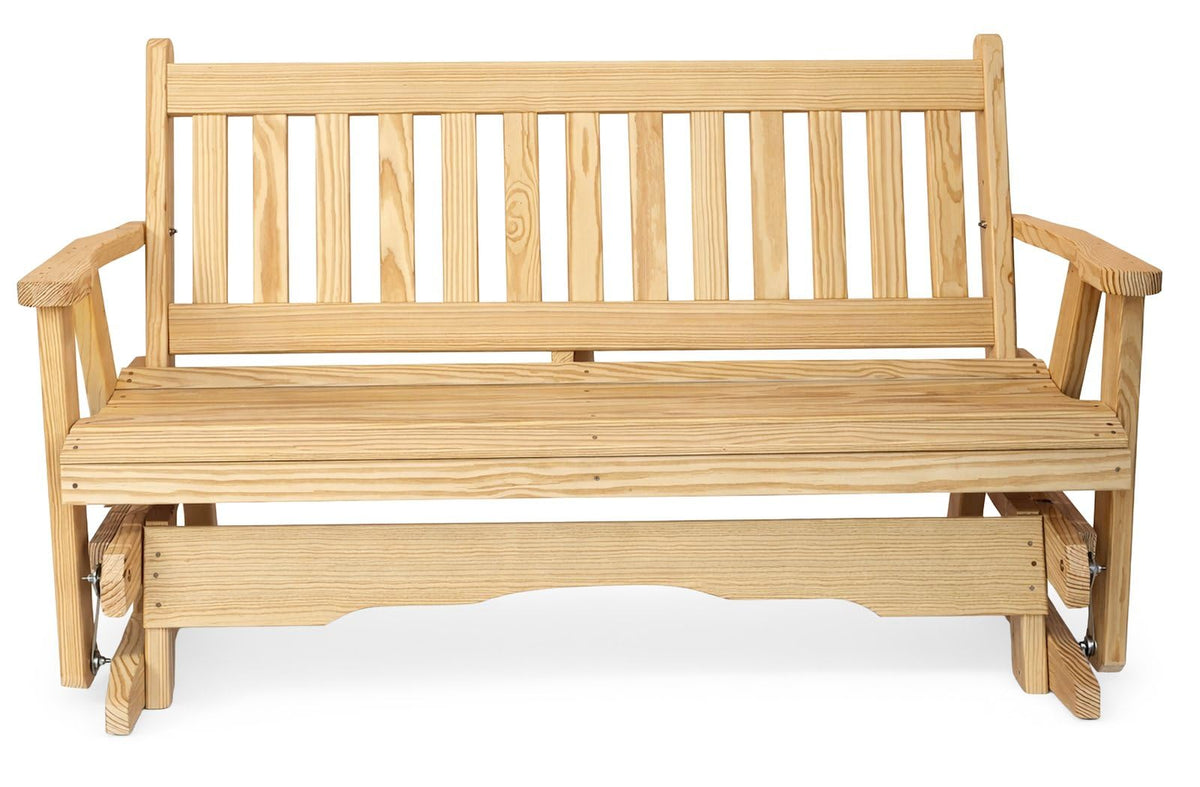 5 FT Natural Solid Pine Wood Glider Bench for 3 Person Z66871
