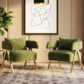 Green Velvet Accent Chairs Set of 2 X754351
