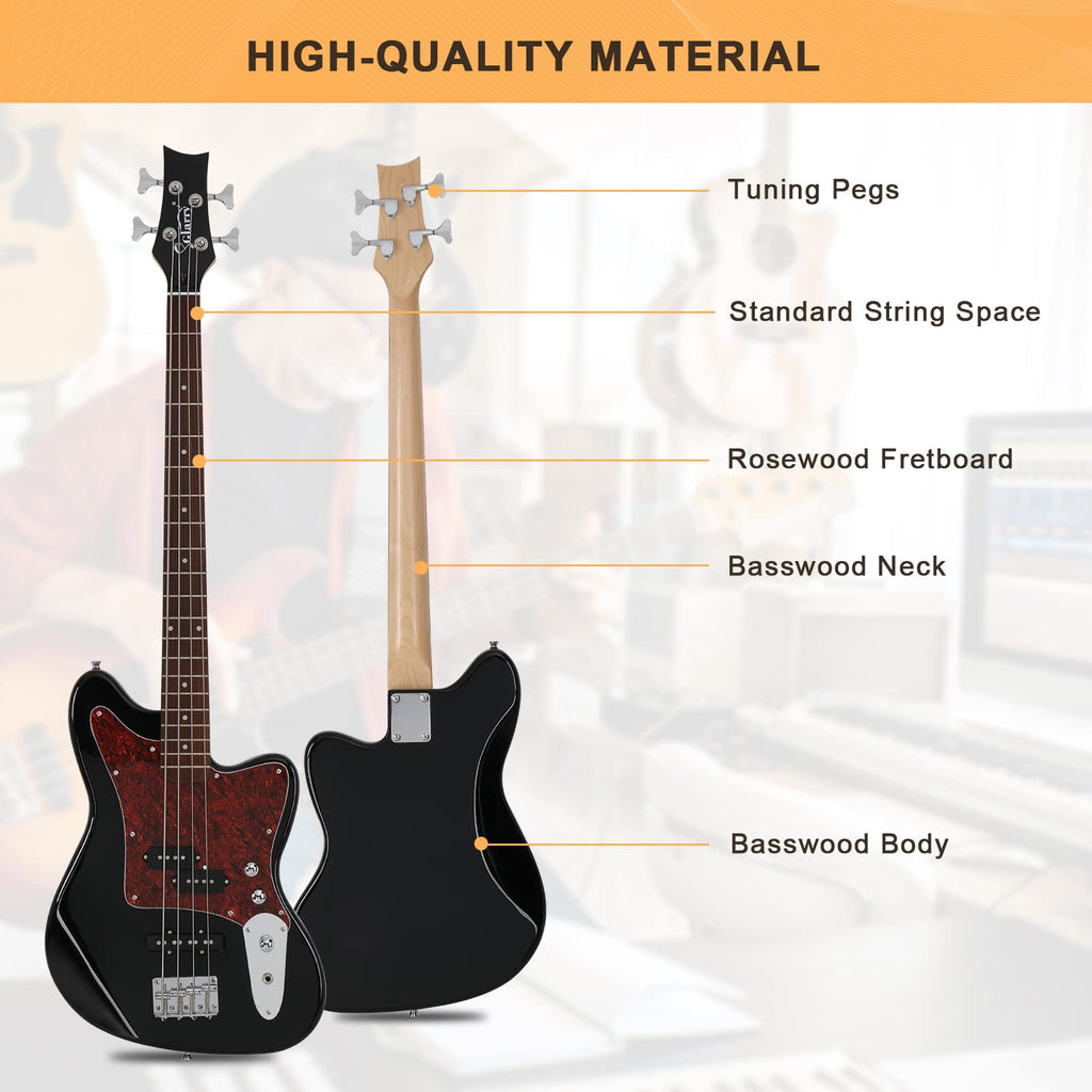4 String Electric Bass Guitar Beginner Kit with Amp D806