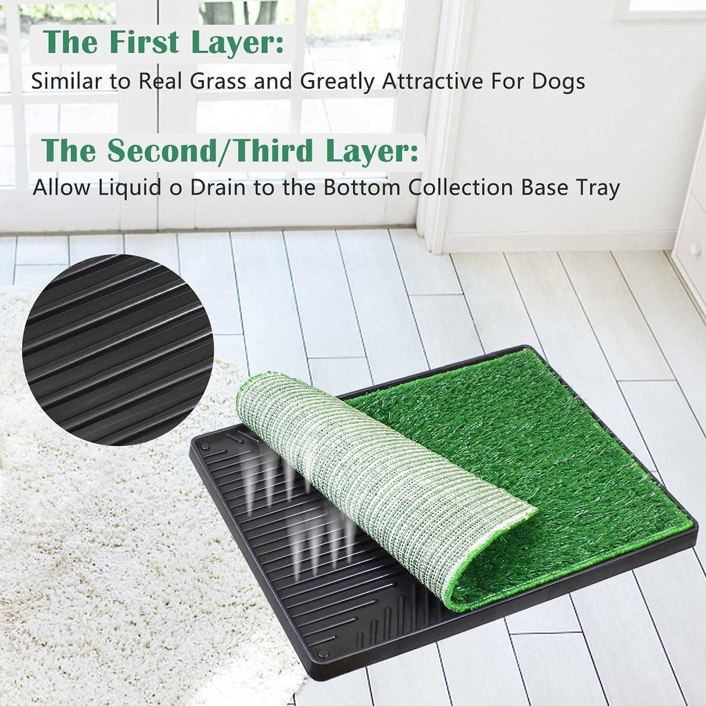 Large Dog Grass Pad with Tray and 2 Artificial Pee Grasses G2143