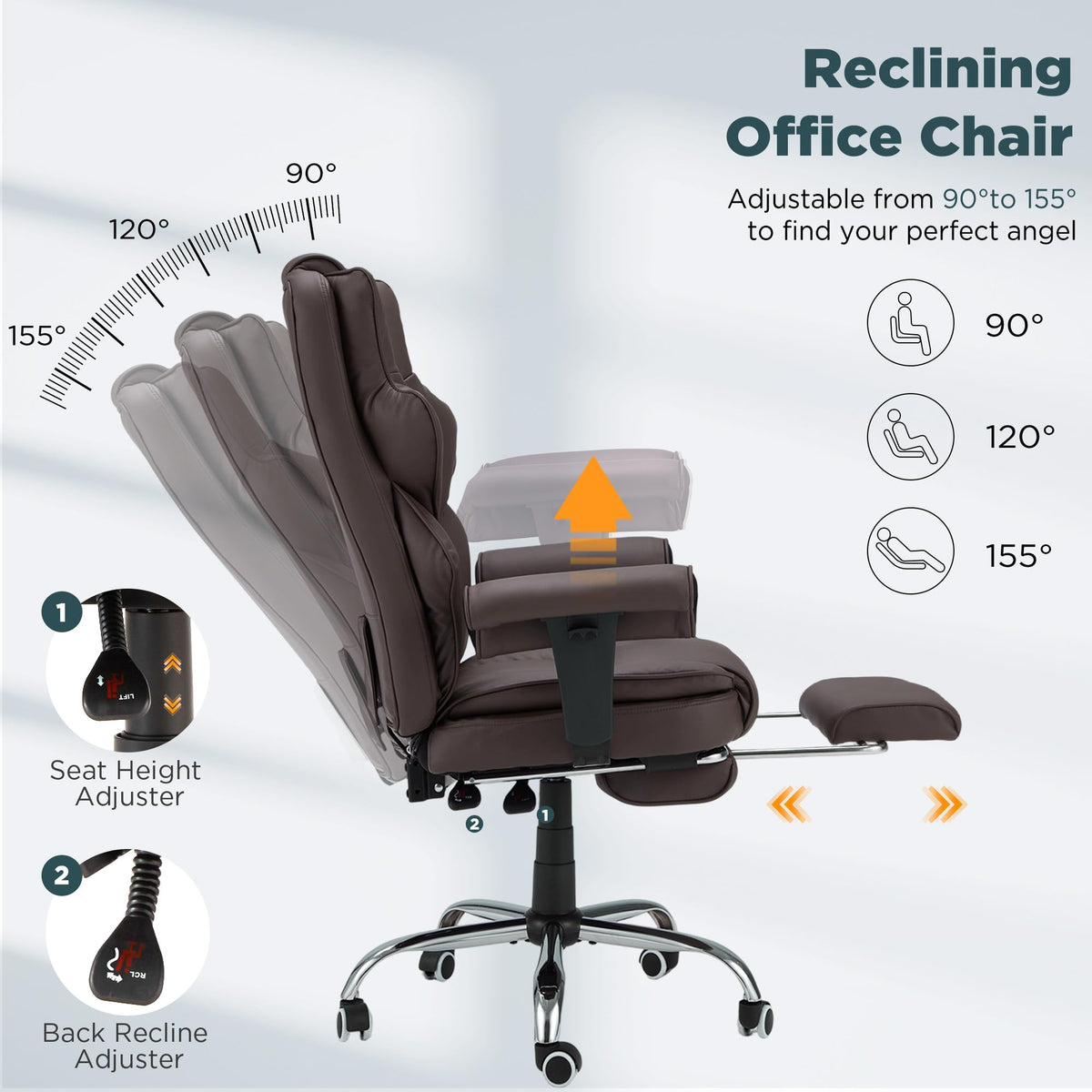 Brown Ergonomic Office Chair U8104