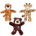 3 Pack Durable Plush Dog Toys with Knotted Rope & Squeaker F25691