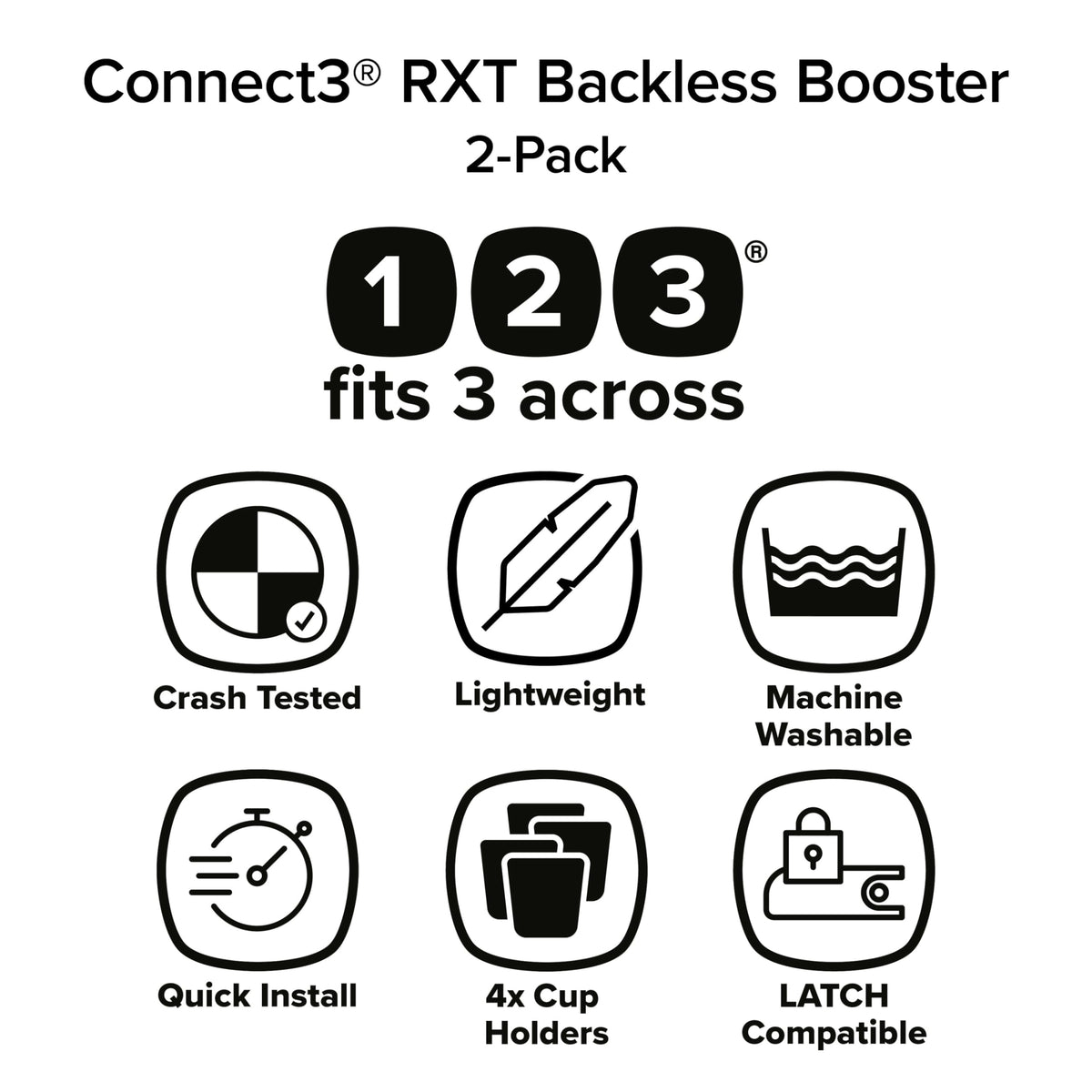 Black Backless Booster, Pack of 2 I217880