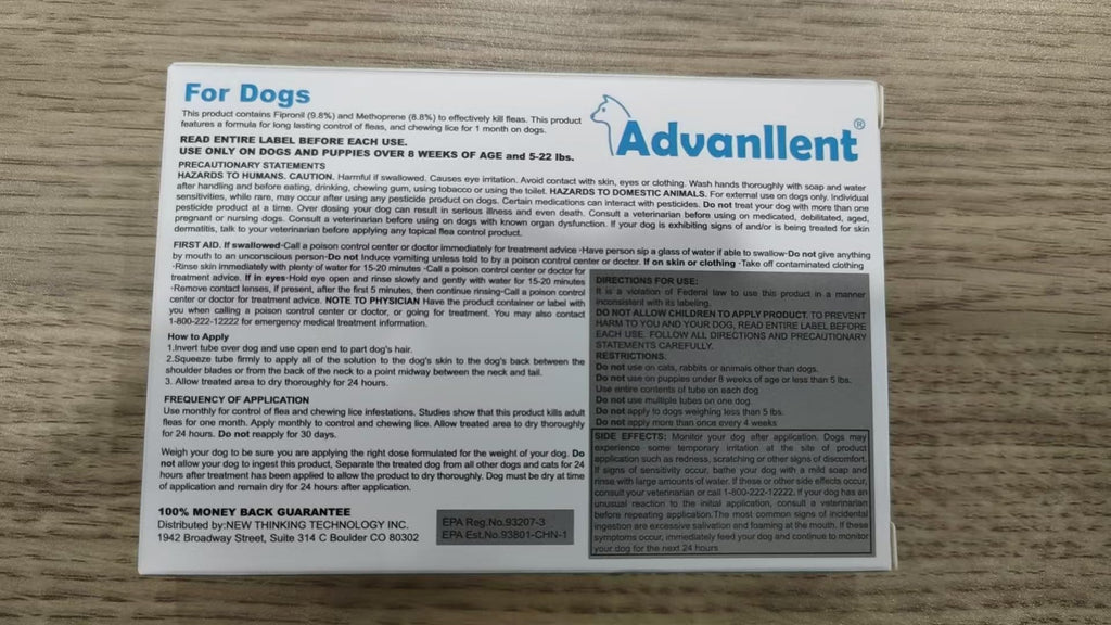 Flea and Tick Prevention for Dogs 6 Doses T824030