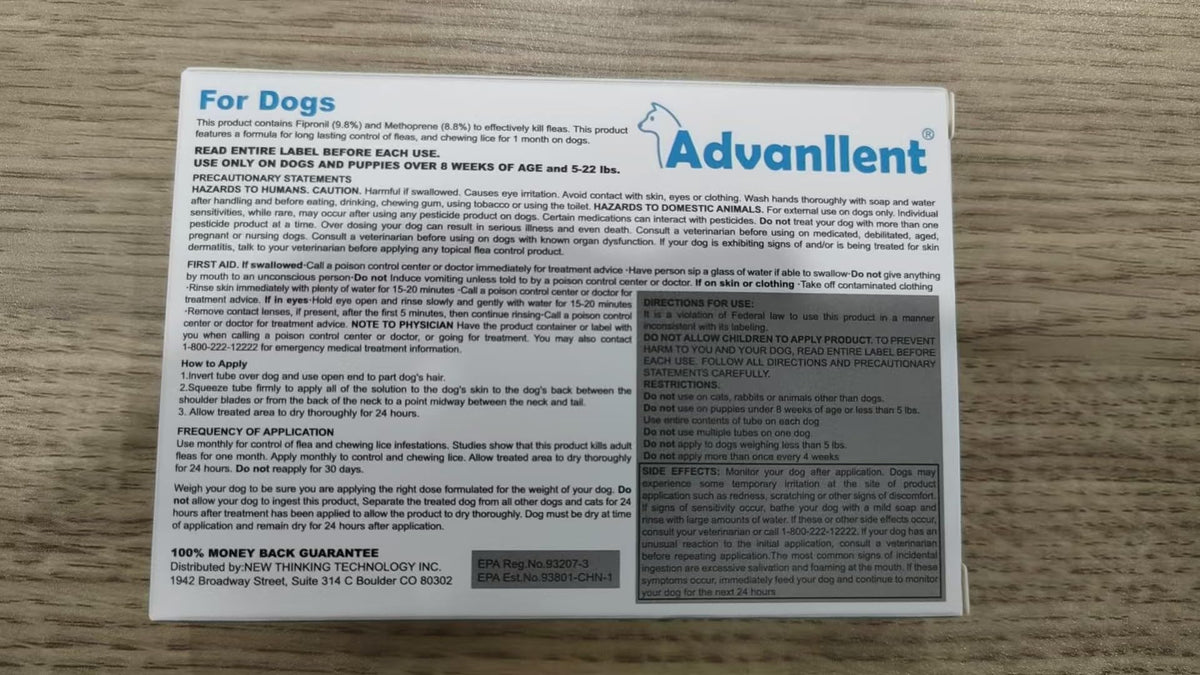 Flea and Tick Prevention for Dogs 6 Doses T824030