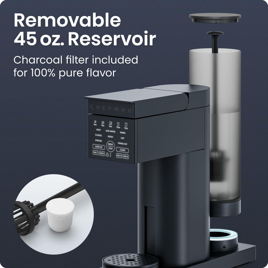 Single Serve Coffee Maker with Brew Strength Settings, 45 oz Removable Water Reservoir P25550